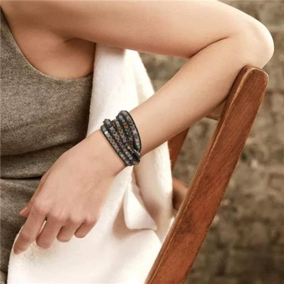 Layered Boho Leather Bracelet - Picture 1 of 5